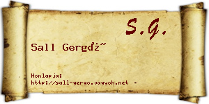 Sall Gergő névjegykártya
