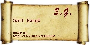 Sall Gergő névjegykártya